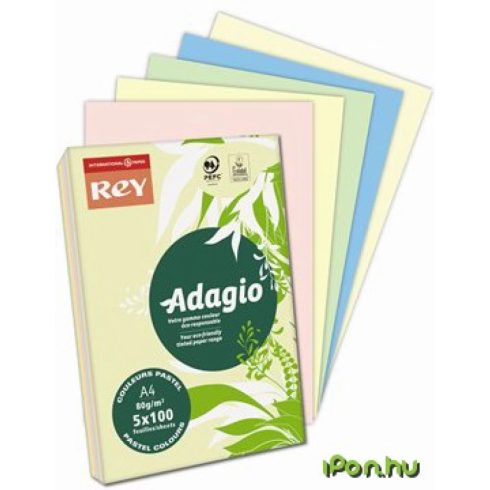 REY Másolópapír színes A4 80 g 5x100 lap Adagio pasztell mix