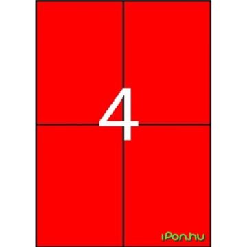 APLI Etikett 105x148 mm színes piros 80 etikett/csomag