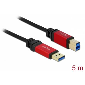 DELOCK USB 3.0 USB 3.0 Type B Összekötő Fekete 5m 82759