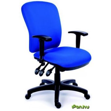   MAYAH Irodai szék állítható karfával kék gyöngyszövet-borítás fekete lábkereszt Comfort