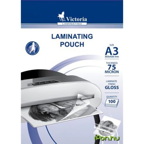 VICTORIA Meleglamináló fólia 75 mikron A3 fényes