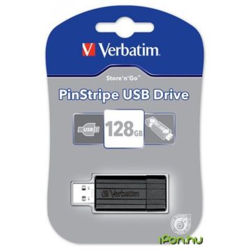 VERBATIM Store n Go PinStripe 128GB USB 2.0 Fekete