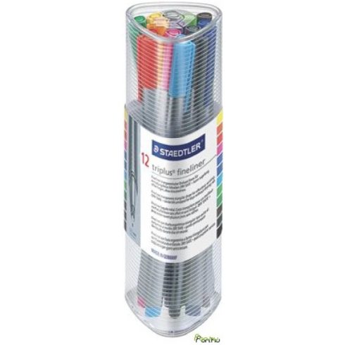 STAEDTLER Tűfilc készlet 0.3 mm Triplus 12 különböző szín