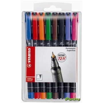 STABILO Alkoholos marker készlet 0. 4 mm OHPen S 8 szín