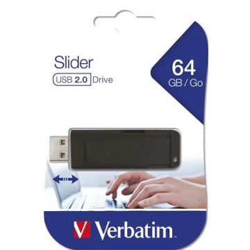 VERBATIM Store n Go Slider 64GB USB 2.0 Fekete