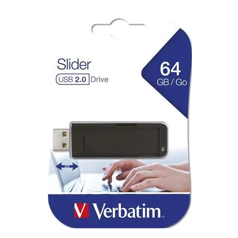 VERBATIM Store n Go Slider 64GB USB 2.0 Fekete