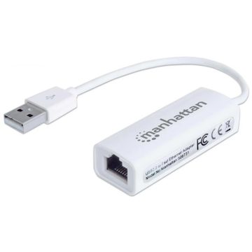 MANHATTAN 506731 USB UTP Átalakító 10cm 100Mbps fehér