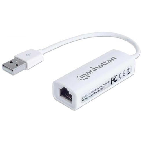 MANHATTAN 506731 USB UTP Átalakító 10cm 100Mbps fehér
