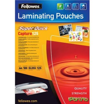   FELLOWES Meleglamináló fólia 125 mikron A4 SuperQuick fényes