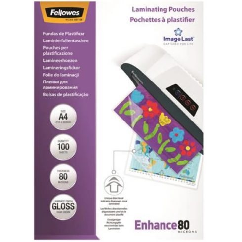 FELLOWES Meleglamináló fólia 80 mikron A3 fényes 25 db