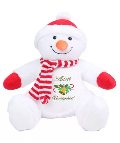 Individuell bestickter Plüschschneemann mit optionaler Stickerei